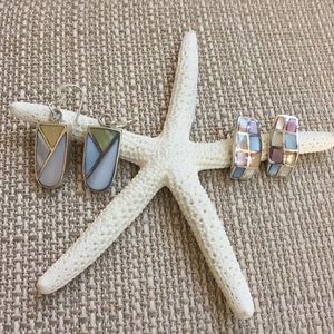 🌷Bundle Two Pair 925 Silver & Shell Earrings